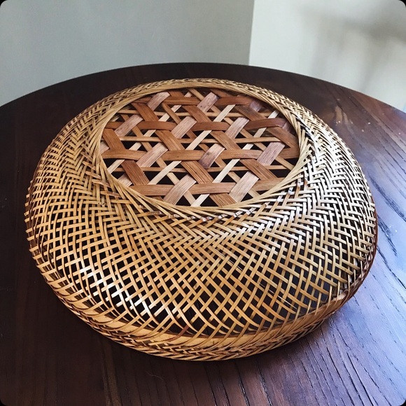 Geometric Wicker Accent Bowl - Picture 3 of 5